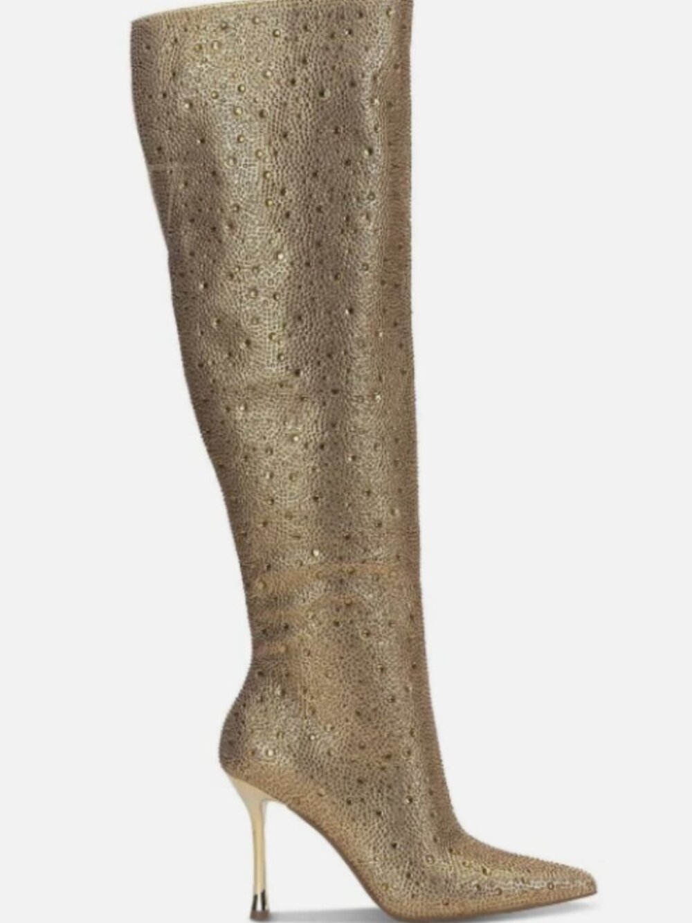 INC Saveria SEXY Gold Rhinestone Stiletto Over-The-Knee Boots Multi Sizes - Picture 2 of 3